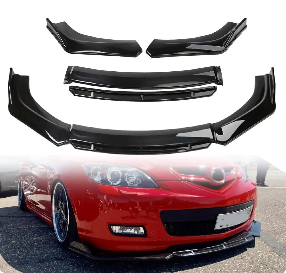 4PCS Glossy Black Car Front Bumper Chin Lip Spoiler Splitter Diffuser Protector Body Kit,Universal Fit For Honda Civic Accord Toyota Camry Corolla Dodge Charger Infiniti Q50 G35 G37, Car Accessories, Accessories For Car