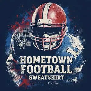 Hometown Football Chenille Patch Sweatshirt | Oversized Game Day Crewneck | Unisex Football Fan Pullover