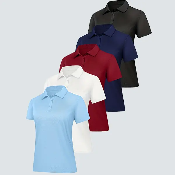 Noeallyrisss 5 packs women's casual breathable lightweight sports polo shirts short sleeved sports tops summer short sleeved, suitable for fitness, golf, tennis, and daily commuting, etc summerwins,travel essentials,camping essentials