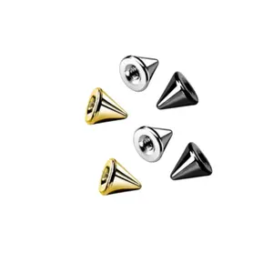 14g 12g 10g 8g black replacement spike ends for for horseshoes or barbells cone body jewelry replacement parts