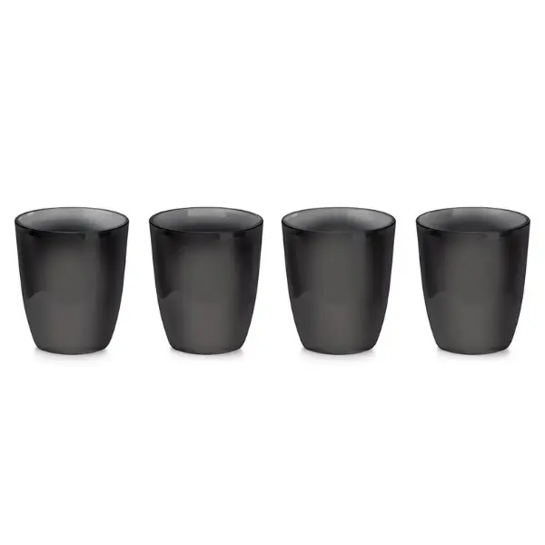 Tupperware Everyday Tumblers 10 oz Shatterproof Black 4-Piece Set Durable Reusable Dishwasher Safe Eco-Friendly BPA-Free Stylish Sipping Cups