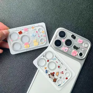 Cute Cartoon Pattern Camera Lens Protector for iPhone 17 Pro Max, Anti-Dust Scratch Resistant HD Photography Smartphone Case Accessories