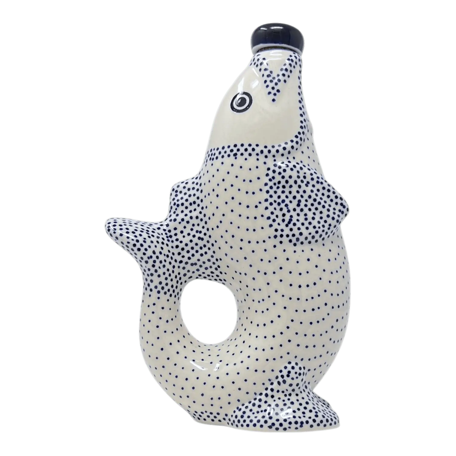 Carafe, Fish-Shaped 25 oz in "Misty Blue" by Manufaktura | K149U-61A