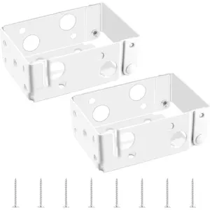 2 Pcs 2 Inch White Metal Mini Blind Brackets Headrail Holder for Window Blinds Installation Low Profile Blinds Brackets for Home Office Windows
