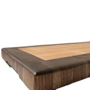 Walnut and Maple End Grain Kitchen Chopping Board with Carved Side Grip for Effortless Lifting