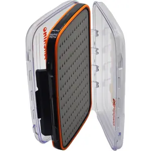 Fly Box for Fly Files Ice Jig Box Two Sided  Fly Fishing Box for Nymphs and Streamers (Grey  Insert, M 7.3 * 4.5 * 1.6Inch)