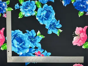 Techno Crepe Knit Floral Print Fabric