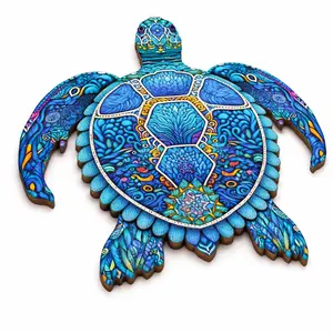Turtle Theme Wooden Puzzle Toy, Creative Stress Relief Decorative Piece, Educational Gift for Home Decoration, Intermediate Skill Level, Wooden Jigsaw Puzzle