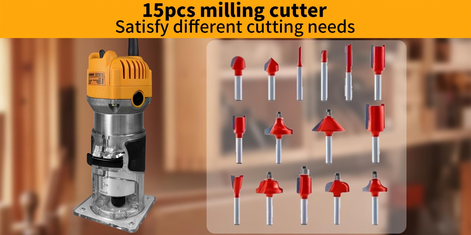 Hanwise Compact 800W Wood Router, Professional/ DIY Woodworking Tool For Slotting, Trimming, Edging, Carving - Dust Collection System, Transparent Base, Includes Guide Rail & Wrench, 110V US Plug, Ideal For Beginners & Pros, Woodworking Equipment