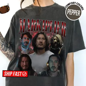 Youth & Adult Markiplier 90s Vintage Homage T-Shirt, Markiplier Bootleg Rap Tee, Horror Movie Character Shirt, Retro Graphic Unisex Tee, Gift for Him Fans
