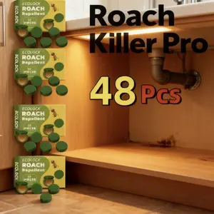 Cockroach repellent kit with 48 pieces, a fast-acting bait set suitable for indoor and outdoor pest control. Each box contains 12 pieces. Multi-surface ultra-fine fiber floor mop head bait.