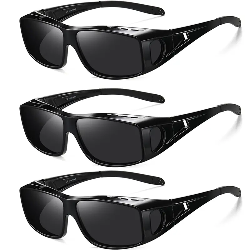 Summer Survivals 3 Pack Fit Over Glasses Sunglasses for Men Women Polarized Wrap Around Sunglasses to Wear Over Glasses with UV Protection