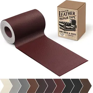 Leather Repair Patch, 3 x 60In Self Adhesive Leather Repair Tape Kit for Furniture, Couch, Sofa, Office, Car Seats, Car Interior, Vinyl Repair Kit (Wine Red)