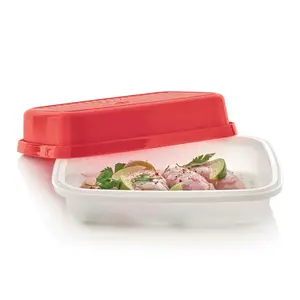Tupperware Season-Serve Marinade Container Large Red 1294 New BBQ Marinating Box