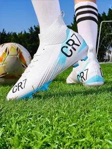 Parent-Child Pink Gradient High-Top Sock-Fit Professional Football Boots, Sport Competitive Style, Breathable Sock-Fit Material + Professional Football Studs, Parent-Child Compatible, Pink Gradient Eye-Catching, Competitive Practical ,Ideal for Football