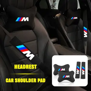 Fashion Car Seat Neck Pillow Headrest Shoulder Pad, Comfortable Travel Cushion for Bmw Models, Universal Fit Design