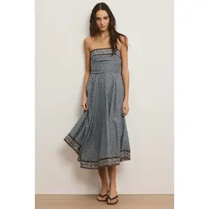 Lana Scarf-Print Midi Dress