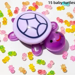 Mini Resin Turtle Set with Large Resin Turtle, Glowing Miniature Turtles for Dark Lighting, Fairy Garden Toy House Micro Landscape Decor