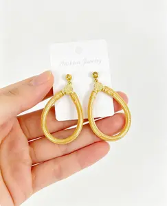 Oval Hollow Earrings with Metal Coating - Etoile All-Weather Costume Jewelry for a Luxurious, Sophisticated Feel