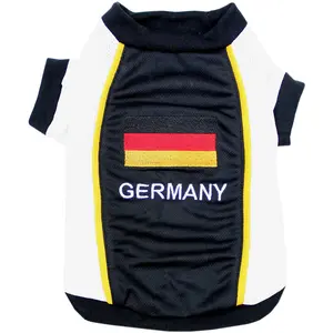 Parisian Pet 'Team Germany' - Jersey, Dog Sports Jersey for Soccer Fans, Germany Flag Dog Shirt for Dogs & Cats, Black