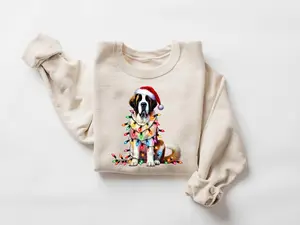 Christmas Saint Bernard T-Shirt/Sweatshirt, St Bernard Dog Lover Shirt, Saint Bernard Dog Xmas Gift, Christmas Dog Shirt, Christmas Shirt, Dog Lover Gift