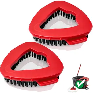 Scrub Brush, 2 Pack Spin Scrub Brush Replacement Head Compatible O Cedar Easywring 1 Tank System, Stiff Bristle Cleaning Brush for Kitchen Bathroom and Various Hard Surfaces