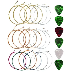 Acoustic Guitar Strings with 6 Picks, 3 Sets of 6 Acoustic Guitar Kit Guitar Strings Replacement Steel String For Beginners Performers