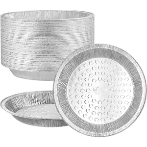 9 Inch Aluminum Foil Pie Pans (50 Pack) – Heavy Duty Disposable Pie Tins for Baking, Freezer, Oven & Pie Crust, Round Pie Plates for Holiday, Bake Sale & Catering