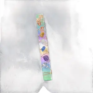 Selenite Stick with Chakra Wrapped Beads for Aura Coding - Spiritual Healing Tool