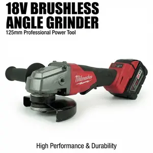 Milwaukee M18 125mm Brushless Angle Grinder  For Steel Grinding Cordless High-Torque Impact Drill Kit Tool