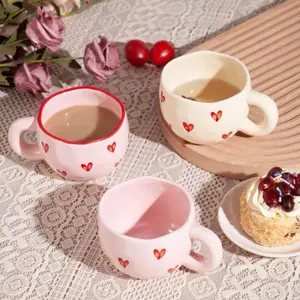 Pink Cute Tea Party Espresso Cups - Heart Pattern, Soft Pink Color, Ideal for Tea Party Celebrations