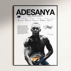 Israel Adesanya Poster, UFC Wall Print, MMA , Fighter Poster, Gym Poster, UFC Fan Room Decor, Gift for Him, Champion Poster