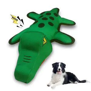 Fuufome Dog Toy That Withstands Aggressive Chewing Crocodile Indestructible Canvas Chew Toy for Large Medium Small Dogs Bite Resistant Tug Stress Relief Interactive Toy Indoor Outdoor Use