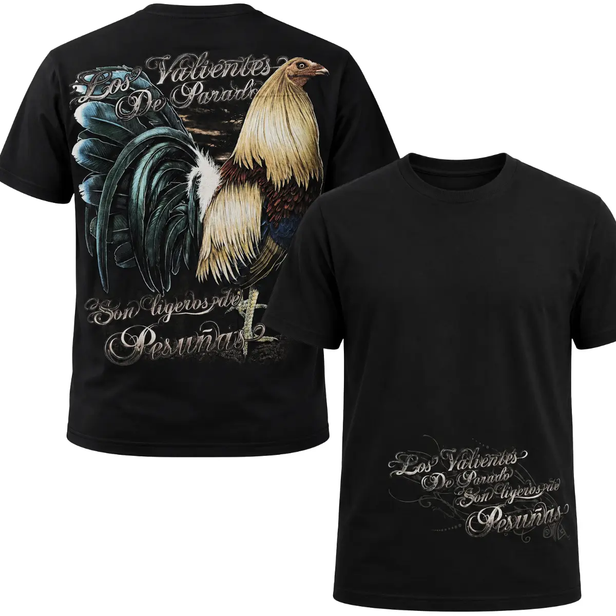 Mexican Rooster Graphic T-Shirt, Gallo Fino Streetwear Tee, Los Valientes De Parranda Shirt, Vintage Cowboy Rooster Apparel for Men