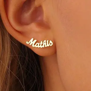 Name Customized Personalized Ear Studs Women's Earrings Birthday Anniversary Christmas Gift