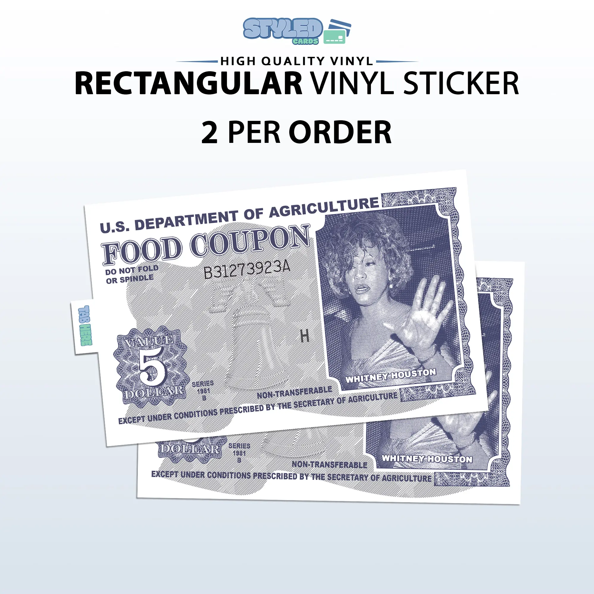Funny whitney food coupon rectangular vinyl sticker
