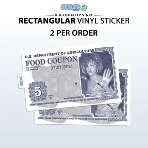 Funny whitney food coupon rectangular vinyl sticker Funny whitney food coupon rectangular vinyl sticker