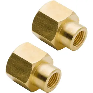 Brass Pipe Fitting, Reducing Reducer Coupling, 3/8" NPT Female to 1/8" NPT Female (Pack of 2)