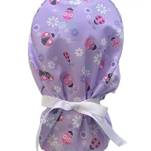 Bees Purple Cotton Scrub Caps