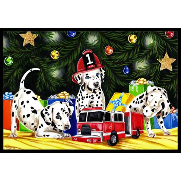 212 MAIN Dalmatian Print Indoor-Outdoor Mat - 18x27 in, Permanent Dye, Fade-Resistant, Rubber Backing, Festive Holiday Gift