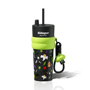 [Sidagar ] Halloween 24oz Tumbler - Fall Mens Gift, 24H Insulated Leak-Proof Drinkware, Water Bottles, Coffee Cups, Iced Coffee Cups, Cup, Straw Lid, Anti-Slip Base, Car & Clean-Friendly, Cute Charm, Limited Edition