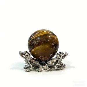 1pc Silvery Frog Sphere Stand: Crystal Ball Display Holder