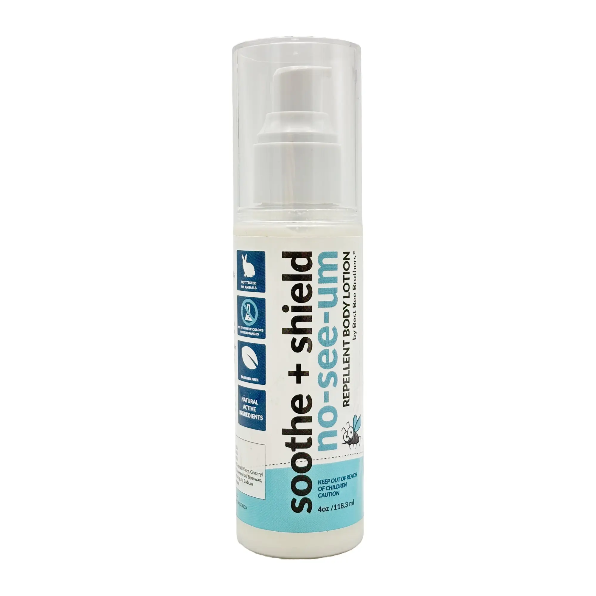 Best Bee Brothers Soothe + Shield No-See-Um Insect Repellent Body Lotion - Plant-Based Oil-Blend Protection with Peppermint, Lemongrass, Geranium - Skin-Friendly, Non-Greasy, Bug-Repelling Scent