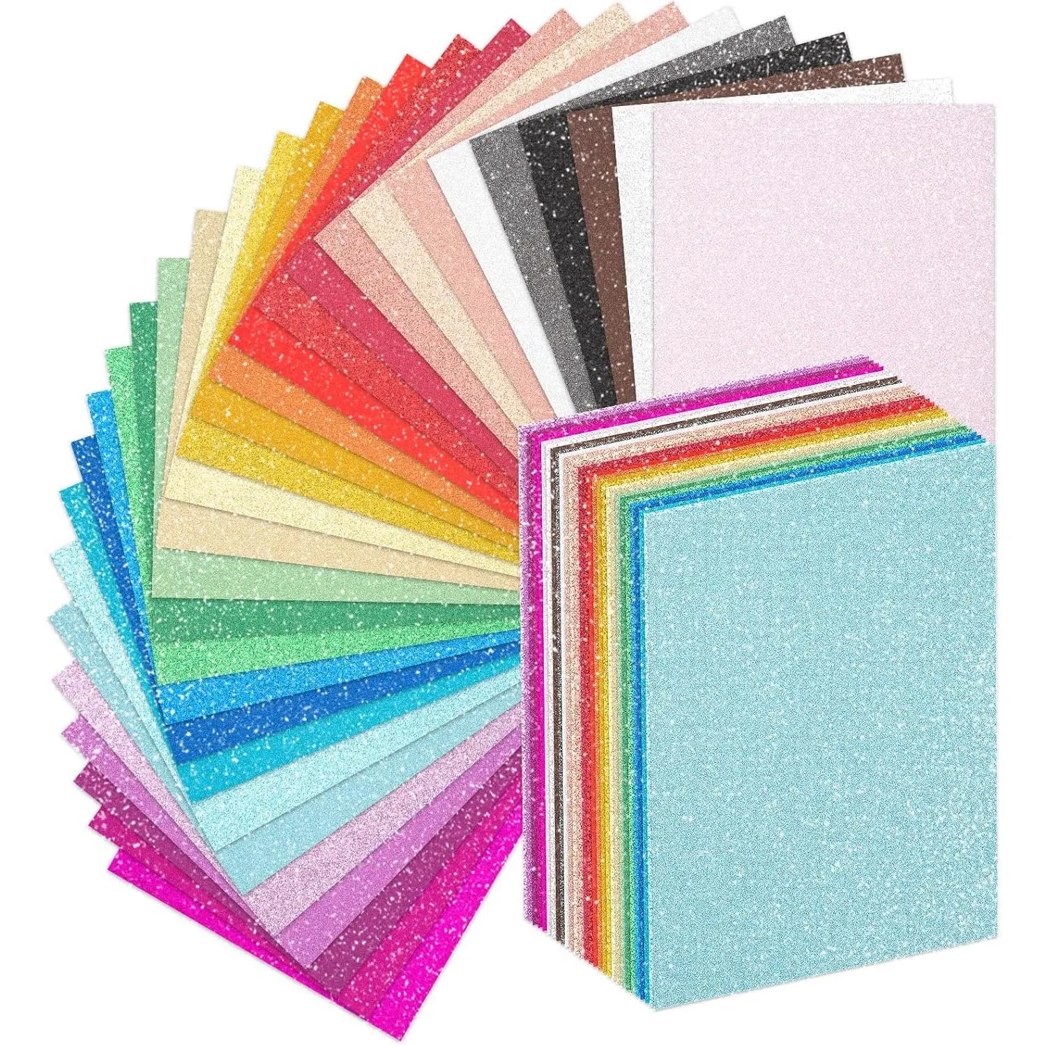 30 Pack Glitter Cardstock Paper Sheets, 30 Colors 12x8inch Shimmering Paper 250gsm/92lb For Arts and Crafts, Decorative, Weddings & Birthdays Invitations, Scrapbook Supplies