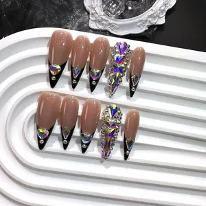 10pcs high-end Simple and light luxury style, hand-painted three-dimensional heart-shaped diamond, dazzling pile diamond handmad