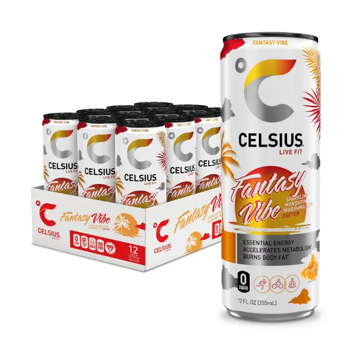 CELSIUS Sparkling Fantasy Vibe, Functional Energy Drink 12 fl oz (Pack of 12) CELSIUS Sparkling Fantasy Vibe, Functional Energy Drink 12 fl oz (Pack of 12)