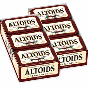Altoids Classic Cinnamon Flavor Hard Candy Breath Mints, Bulk 1.76 oz Tin, Sweet Snack Candies