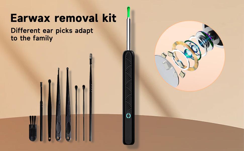 Ear Wax Removal Tool with Camera - Portable Type-C Rechargeable Earpick, Waterproof Endoscope with HD Camera, 360° Wide Angle, Compatible with iPhone & Android- Perfect for Birthday, Christmas Gifts, TikTokShopHolidayHaul