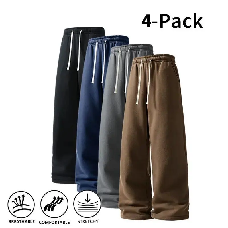 4 Pack Fall & Winter Styles Ultra Soft Wide Leg Sweatpants |   Warm & Comfortable athletic pants for basketball, running, and gym (optional 4 pack and 2 pack)