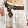 Boho Style Women's Waist Belt, Vintage Hollow Out Design, Fashion Belts, Fashionable Decorative Buckle, Statement Belt, Vintage Waist Accessory, Perfect for Jeans & Dresses, Ideal for Music Festivals & Casual Wear